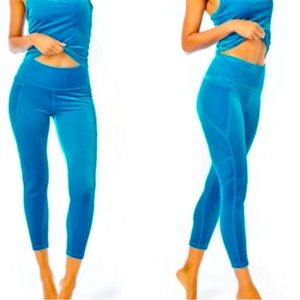 🌸 Lilly pulitzer weekender high rise leggings Nwt Size Large in Teal Bay